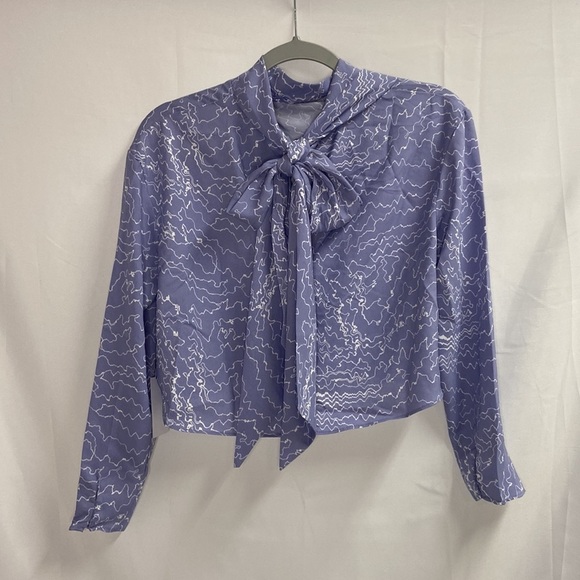 ASTR The Label Draped Bow Back Crop Top Purple Size XS NWT - Picture 4 of 7